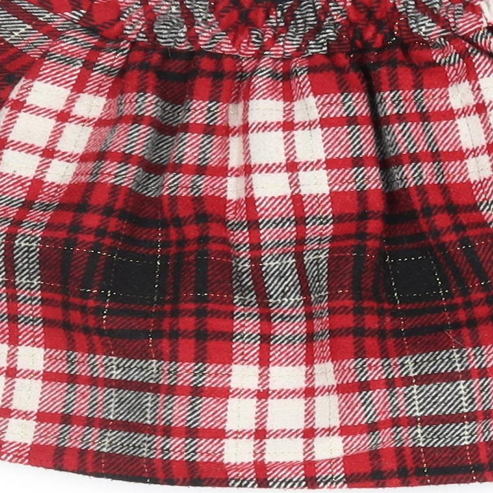 Nutmeg Girls Red Plaid  Pleated Skirt Size 3-4 Years