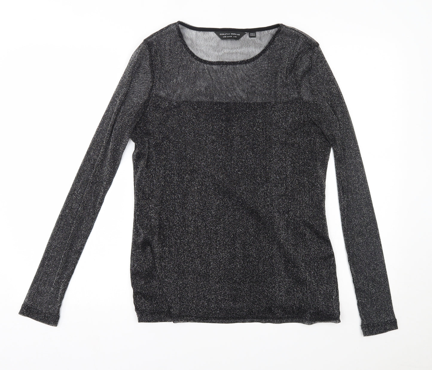 Dorothy Perkins Womens Black   Basic T-Shirt Size 16  - mesh top