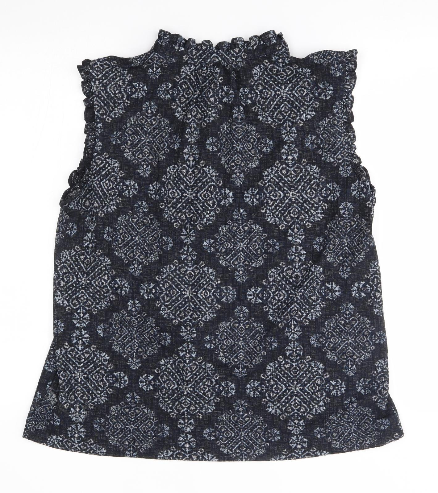 NEXT Womens Blue Fair Isle  Basic Blouse Size 14