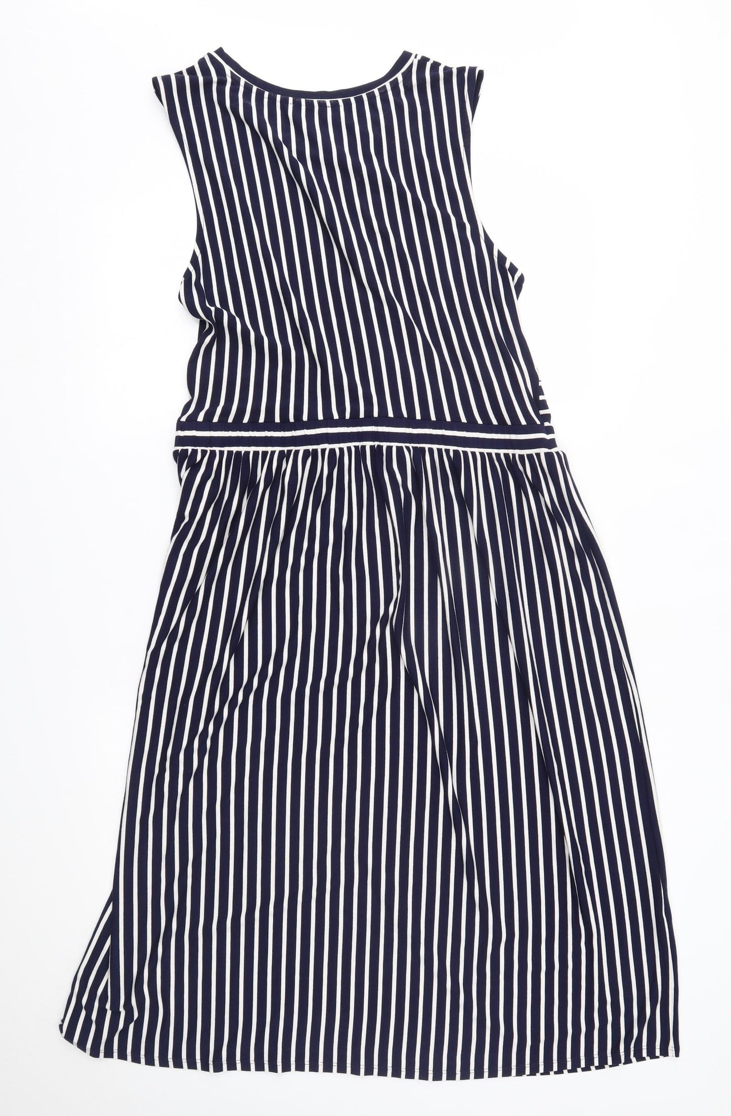 Warehouse Womens Blue Striped  A-Line  Size 16