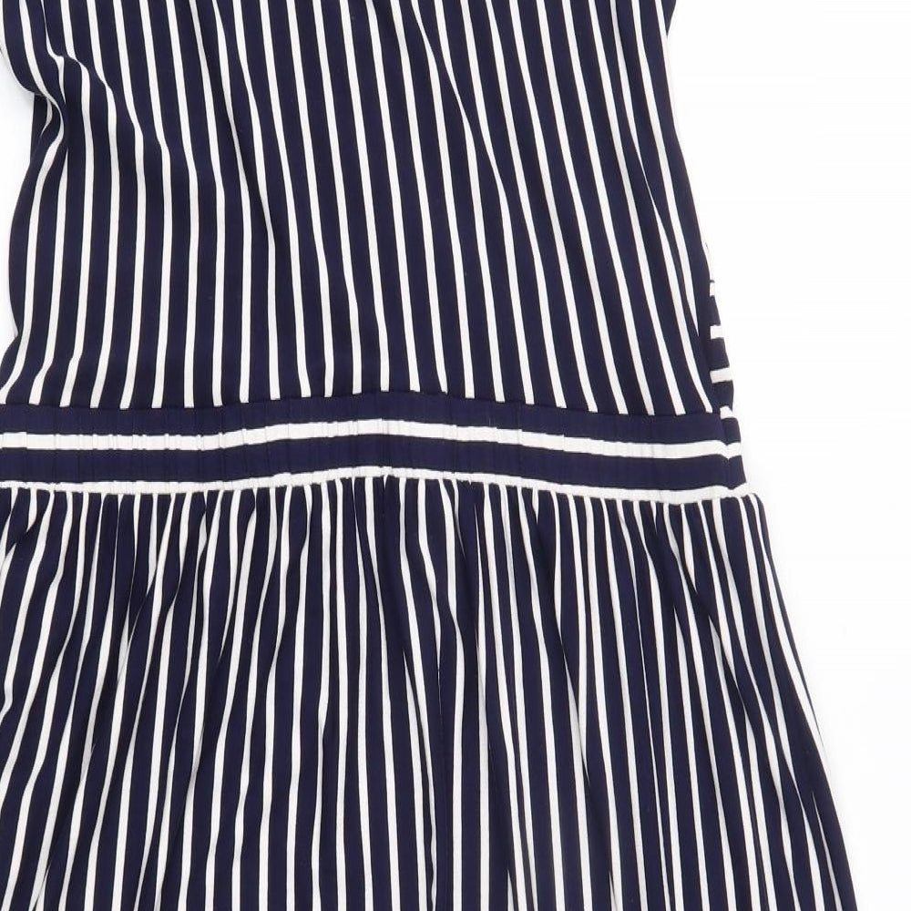 Warehouse Womens Blue Striped  A-Line  Size 16