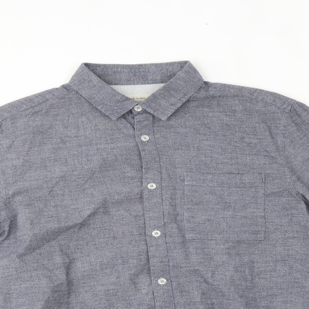 River Island Mens Grey    Button-Up Size M
