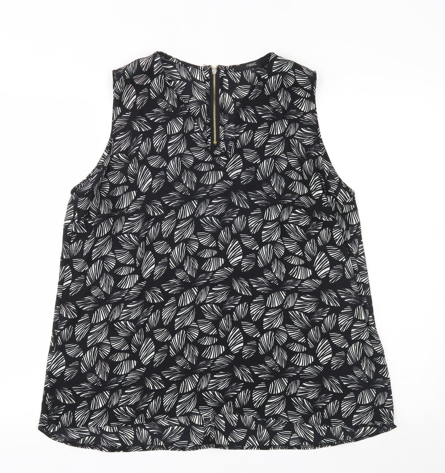 NEXT Womens Black Floral  Basic Blouse Size 16