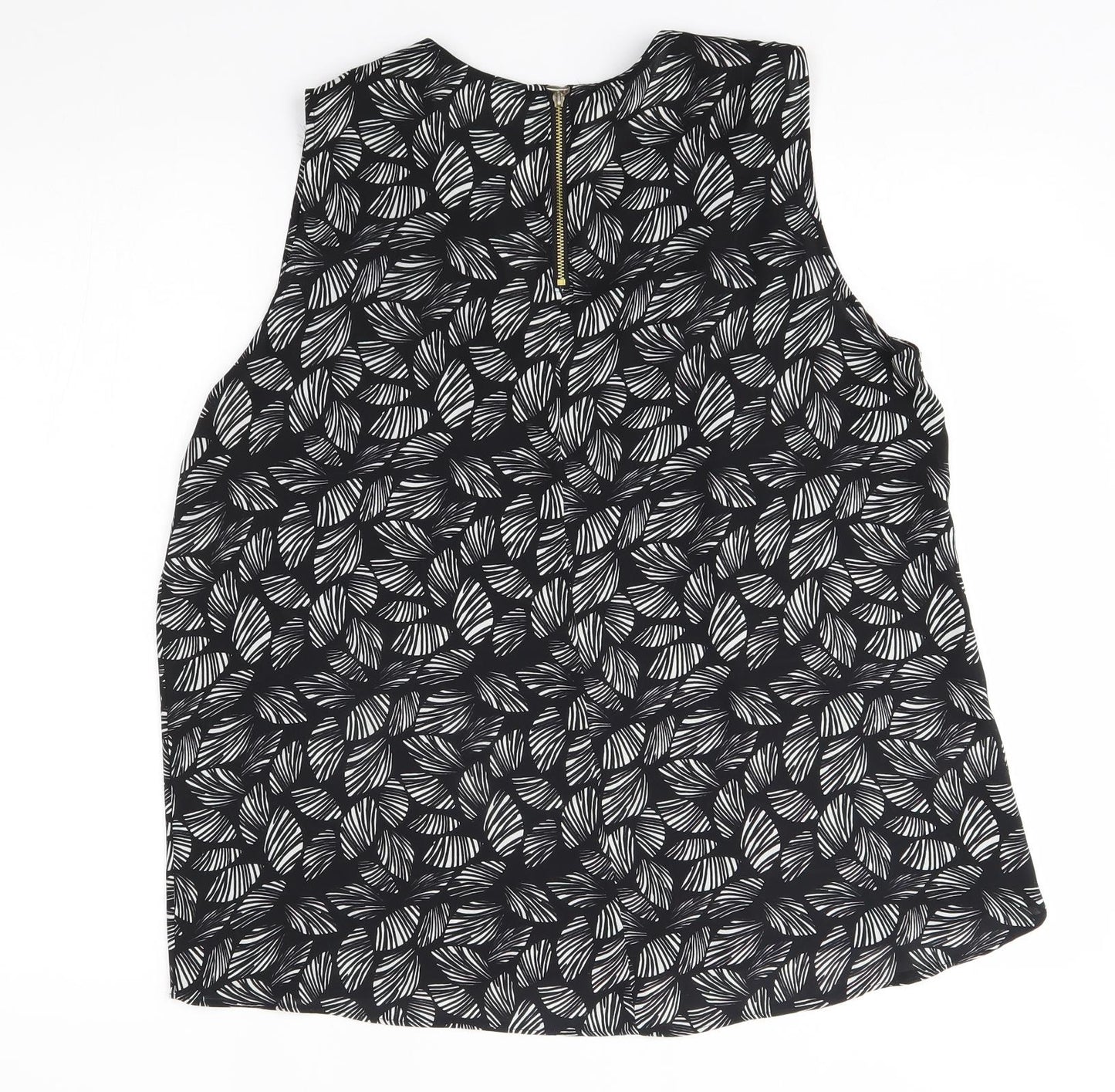 NEXT Womens Black Floral  Basic Blouse Size 16