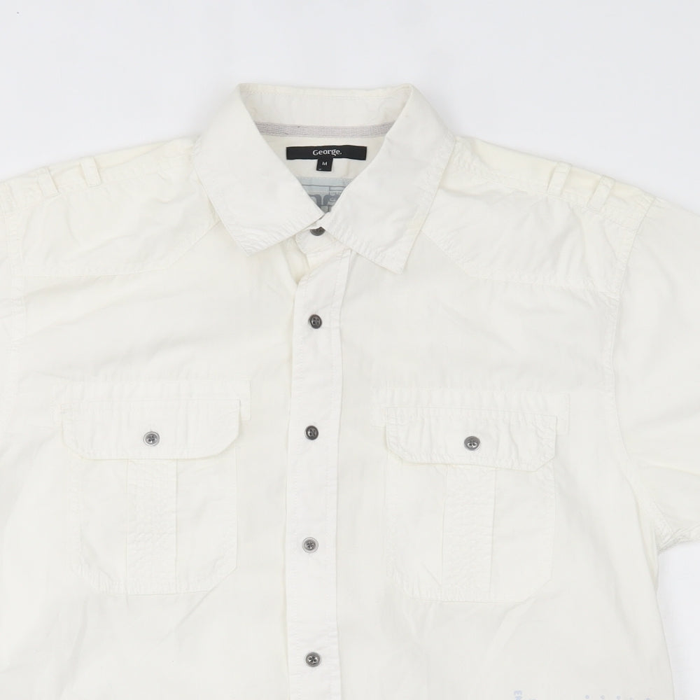 George Mens White    Button-Up Size M