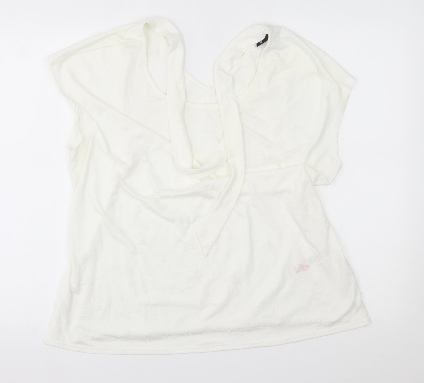 Dorothy Perkins Womens White   Basic Blouse Size 16  - ties on neck