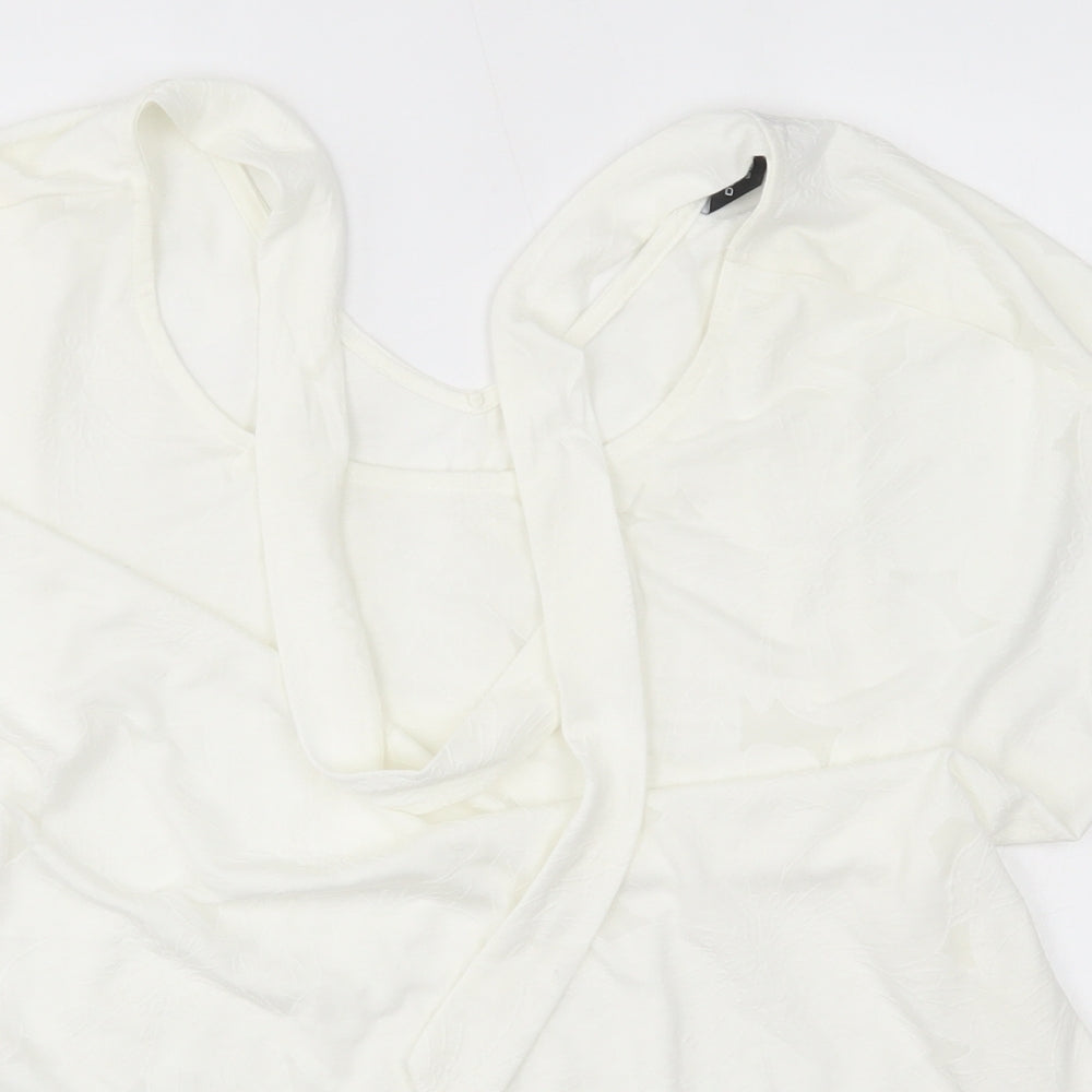 Dorothy Perkins Womens White   Basic Blouse Size 16  - ties on neck