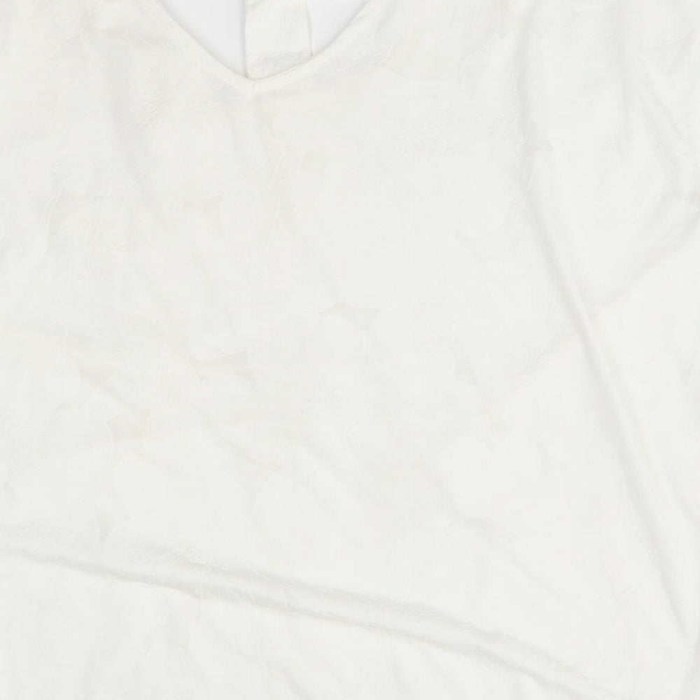 Dorothy Perkins Womens White   Basic Blouse Size 16  - ties on neck