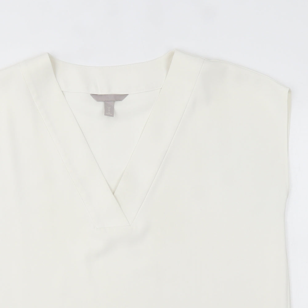 H&M Womens White   Basic Blouse Size 14