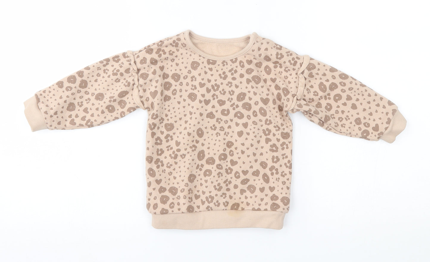 George Baby Beige Animal Print  Pullover Jumper Size 9-12 Months