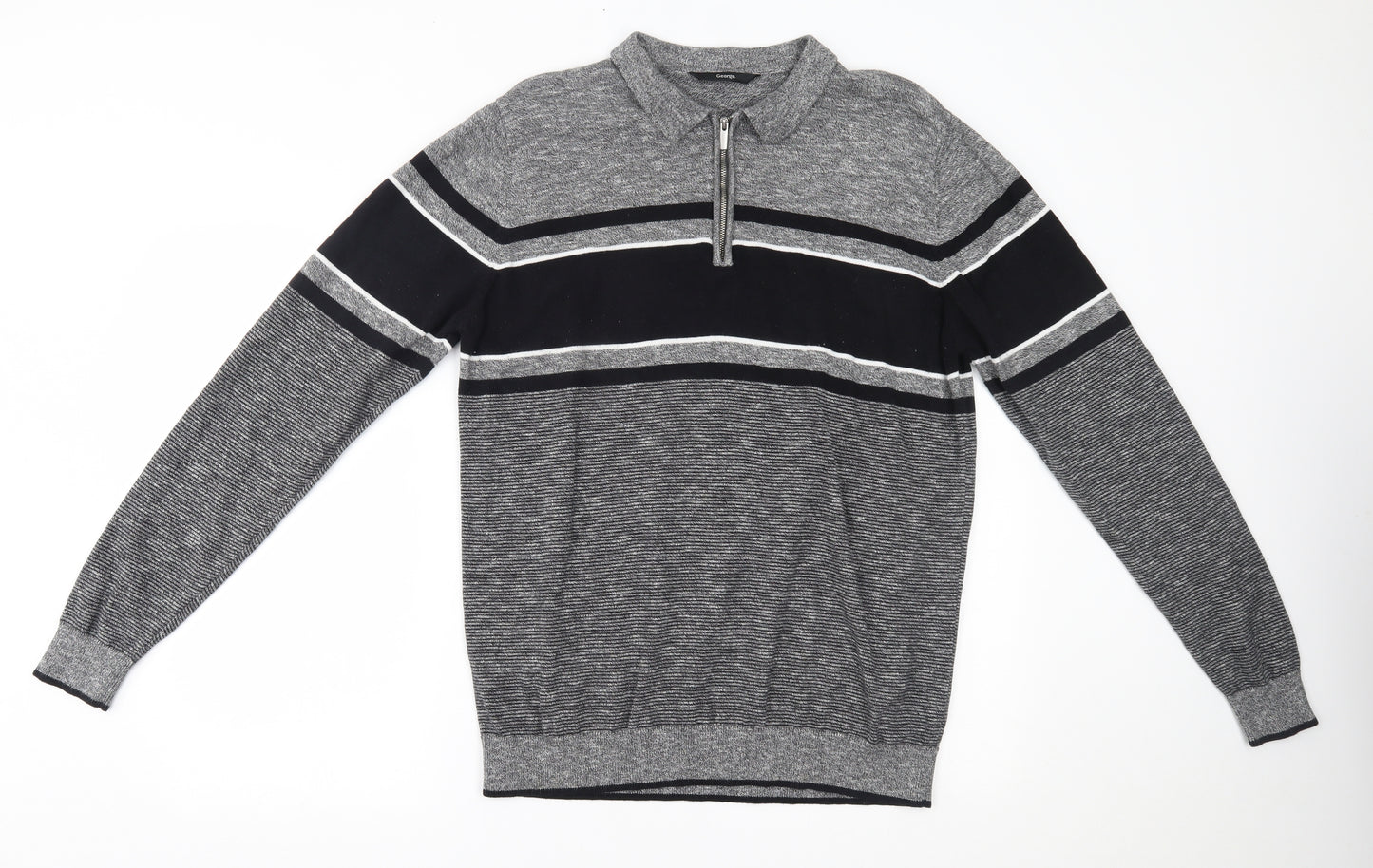 George Womens Grey Striped  Pullover Jumper Size XL