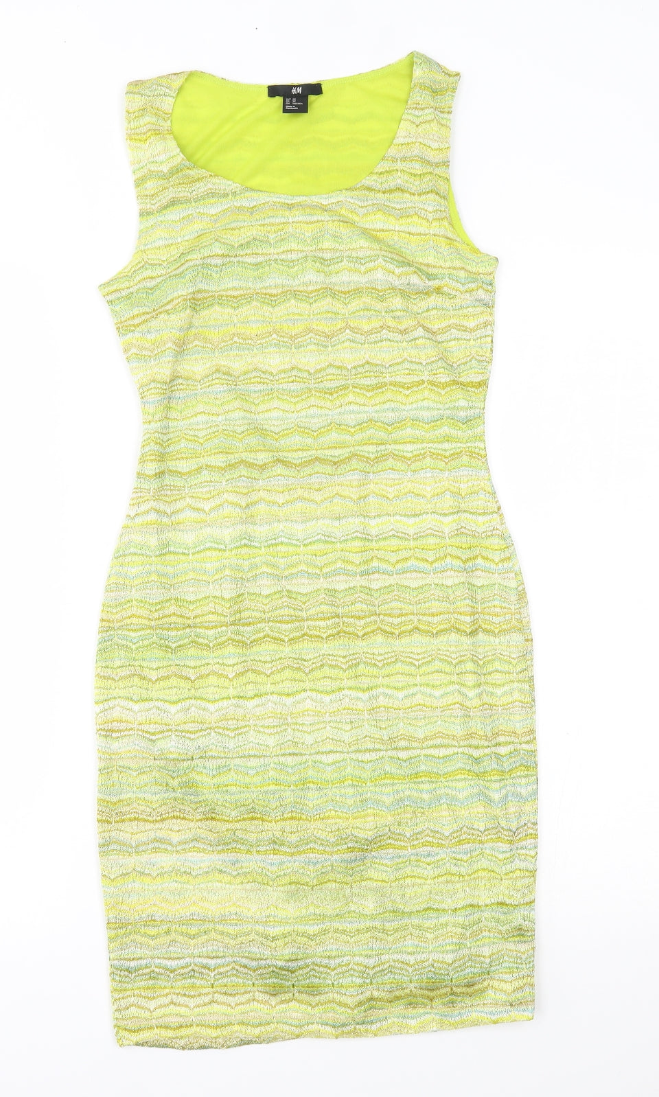 H&M Womens Green Striped  Sheath  Size XS