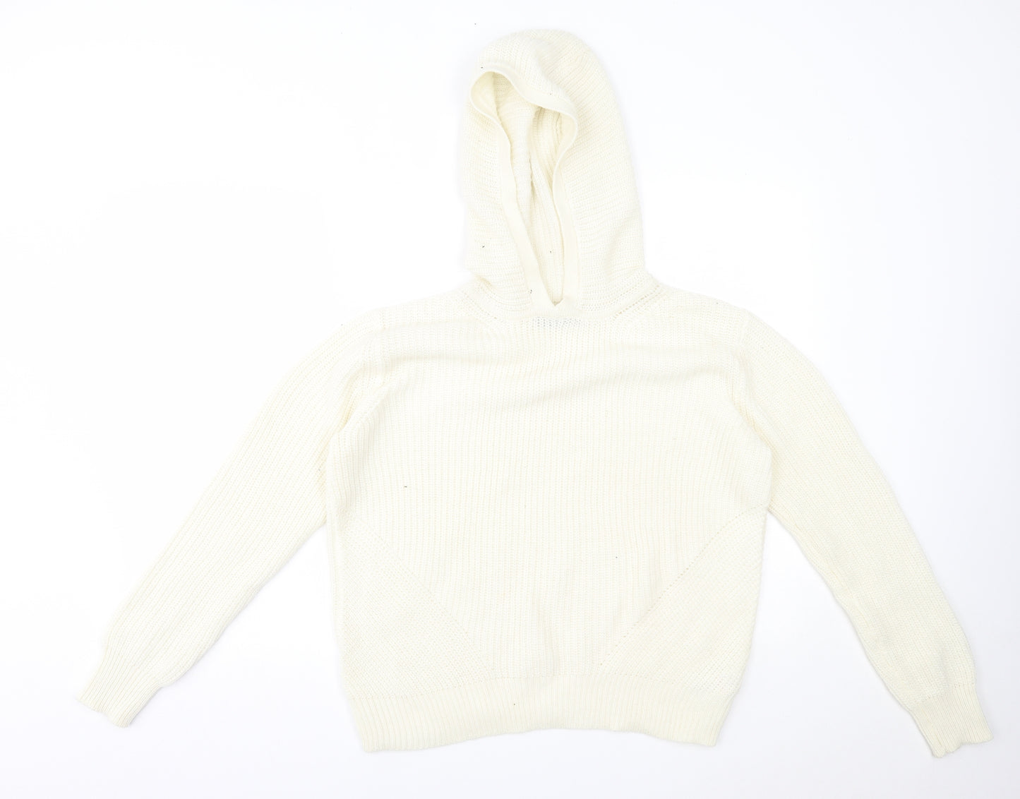 M&S Womens Ivory   Pullover Hoodie Size M