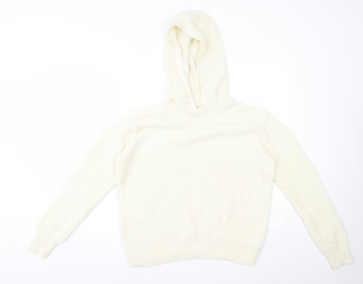 M&S Womens Ivory   Pullover Hoodie Size M