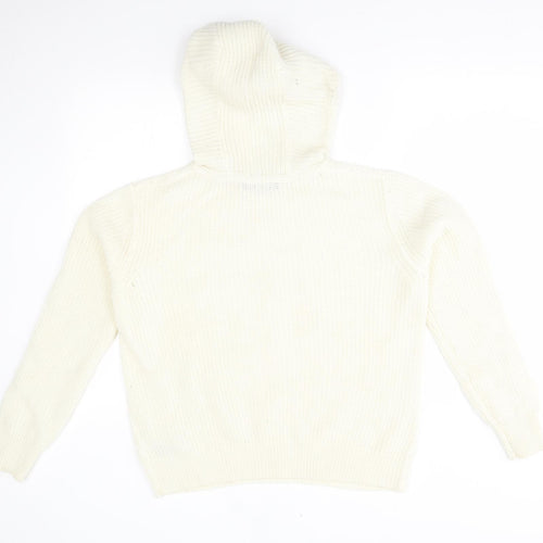 M&S Womens Ivory   Pullover Hoodie Size M