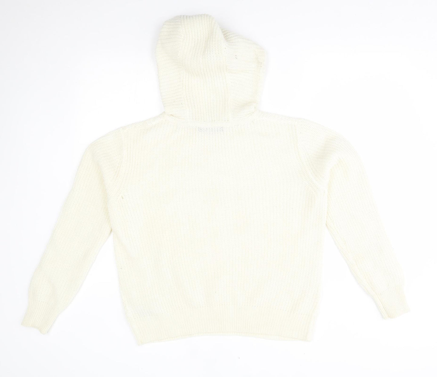 M&S Womens Ivory   Pullover Hoodie Size M