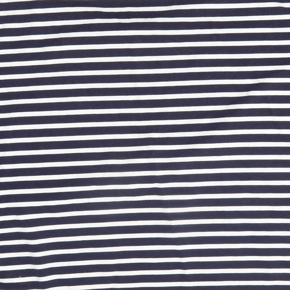 Autograph Womens Blue Striped  Basic T-Shirt Size 14