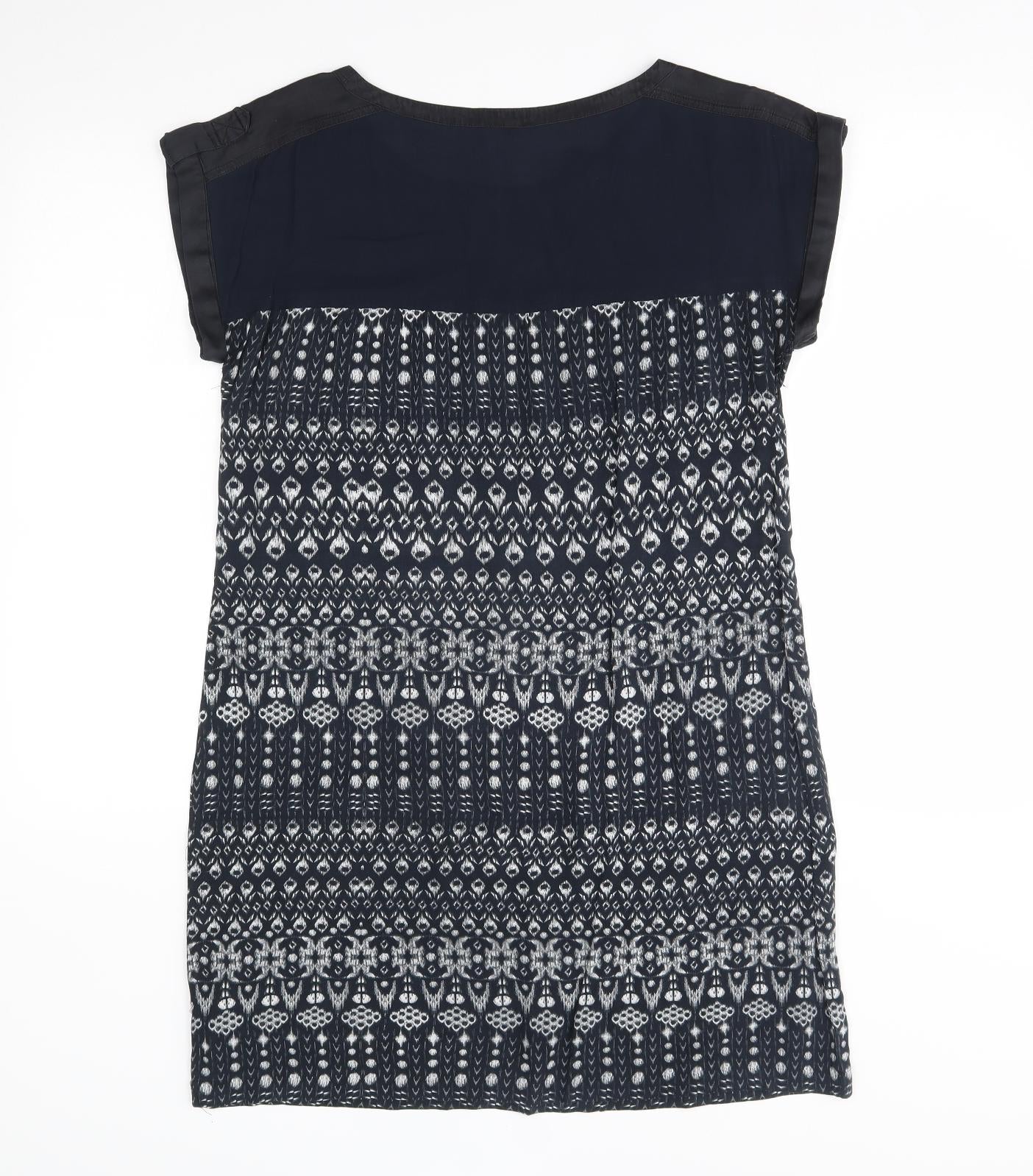 Warehouse Womens Grey Fair Isle  A-Line  Size 12