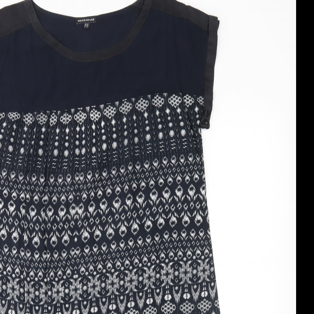 Warehouse Womens Grey Fair Isle  A-Line  Size 12