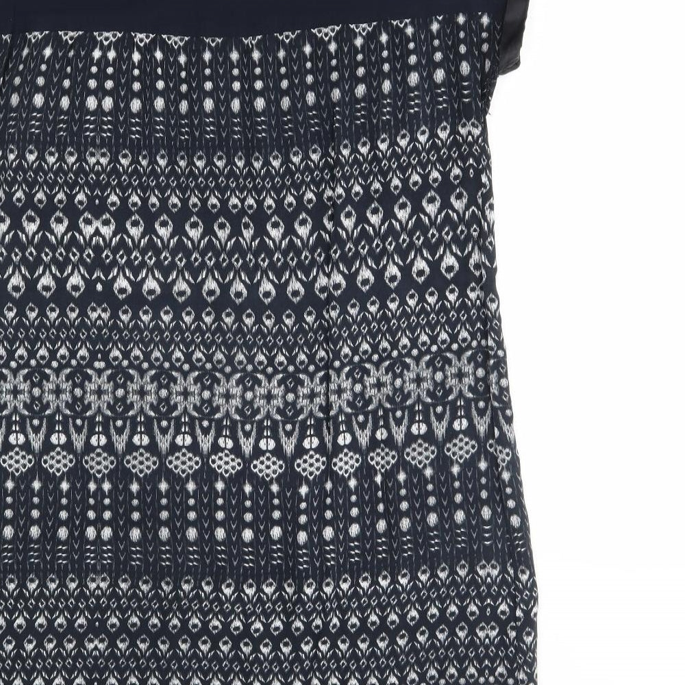 Warehouse Womens Grey Fair Isle  A-Line  Size 12