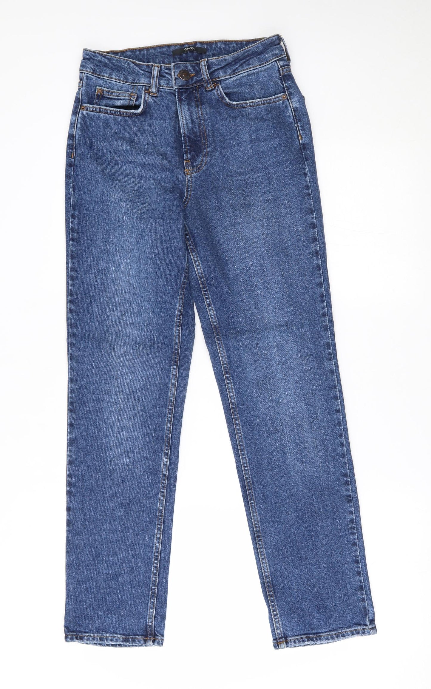 George Womens Blue   Straight Jeans Size 8 L28 in