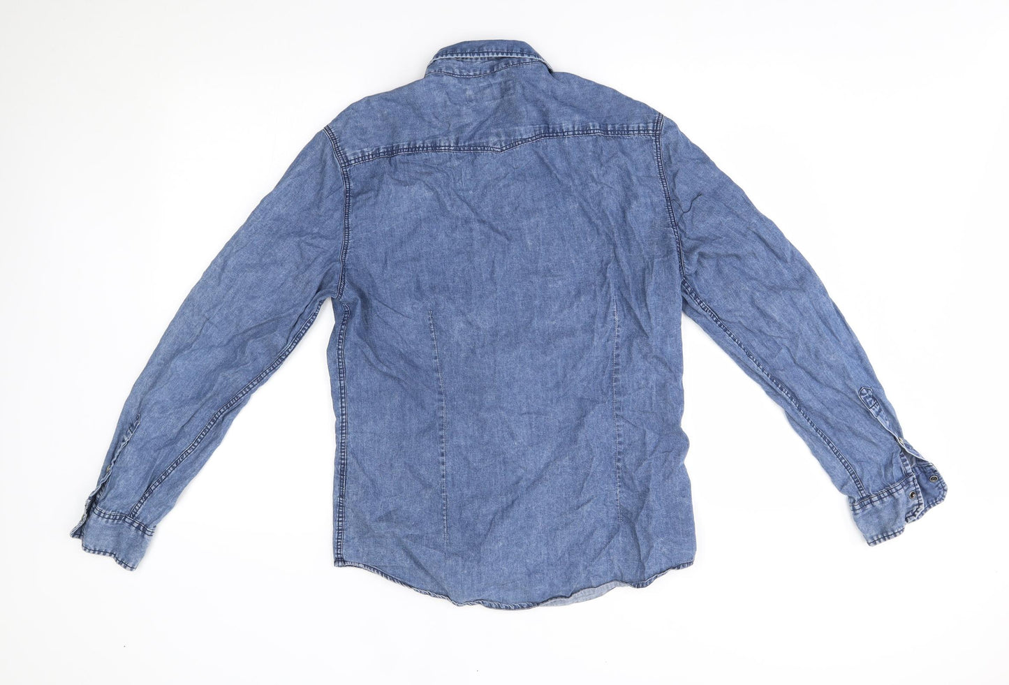 River Island Mens Blue    Button-Up Size M