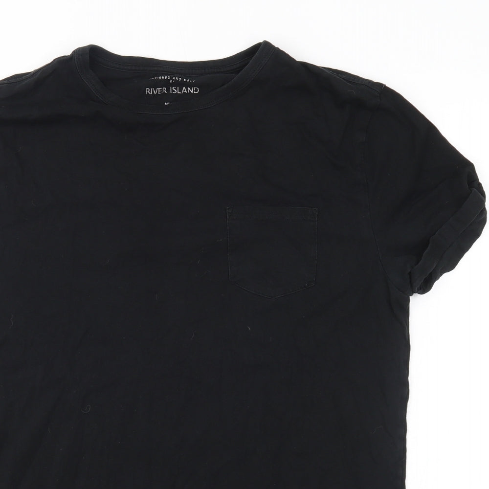 River Island Mens Black    T-Shirt Size M