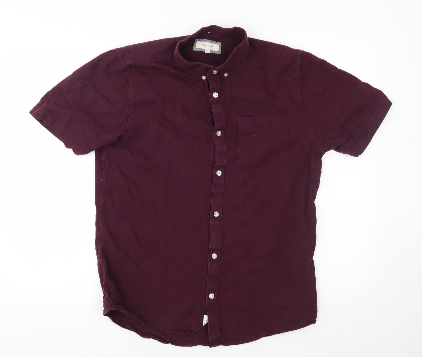 River Island Mens Red    Button-Up Size M