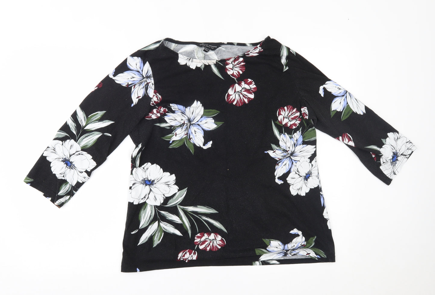 Dorothy Perkins Womens Black Floral  Basic Blouse Size 16