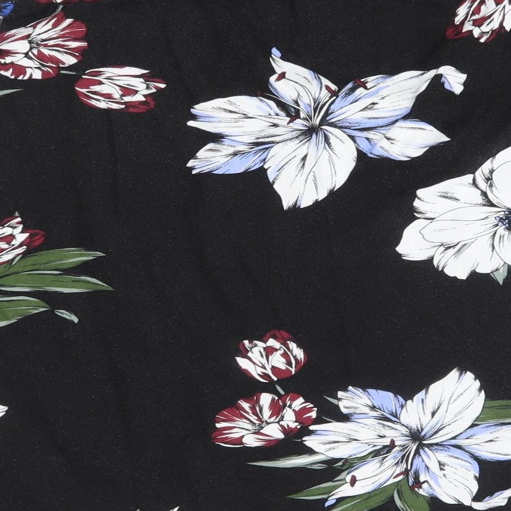 Dorothy Perkins Womens Black Floral  Basic Blouse Size 16