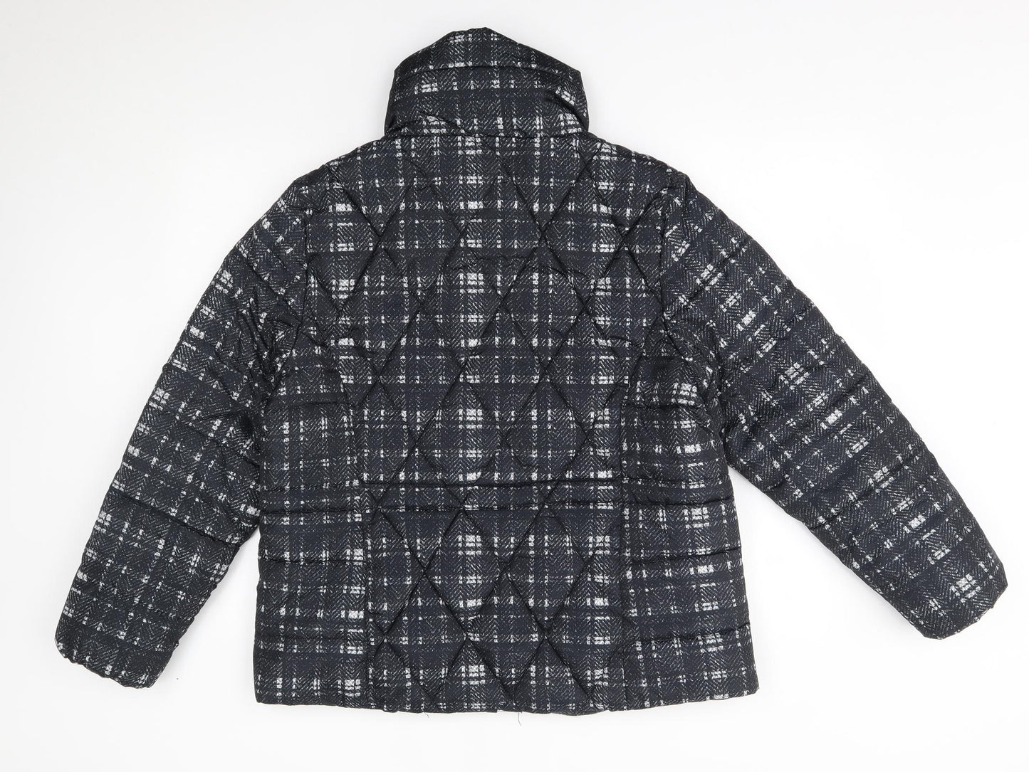 M&S Womens Black   Quilted Coat Size 16