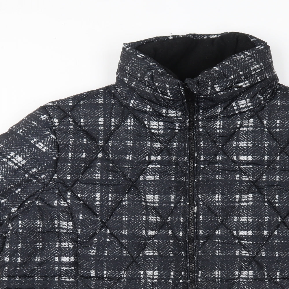 M&S Womens Black   Quilted Coat Size 16