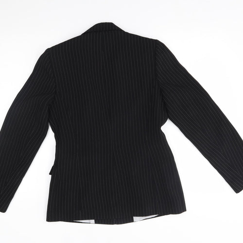 NLCollection Womens Black Striped  Jacket Blazer Size 10