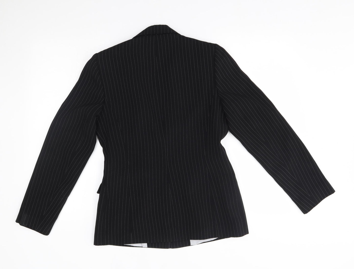 NLCollection Womens Black Striped  Jacket Blazer Size 10