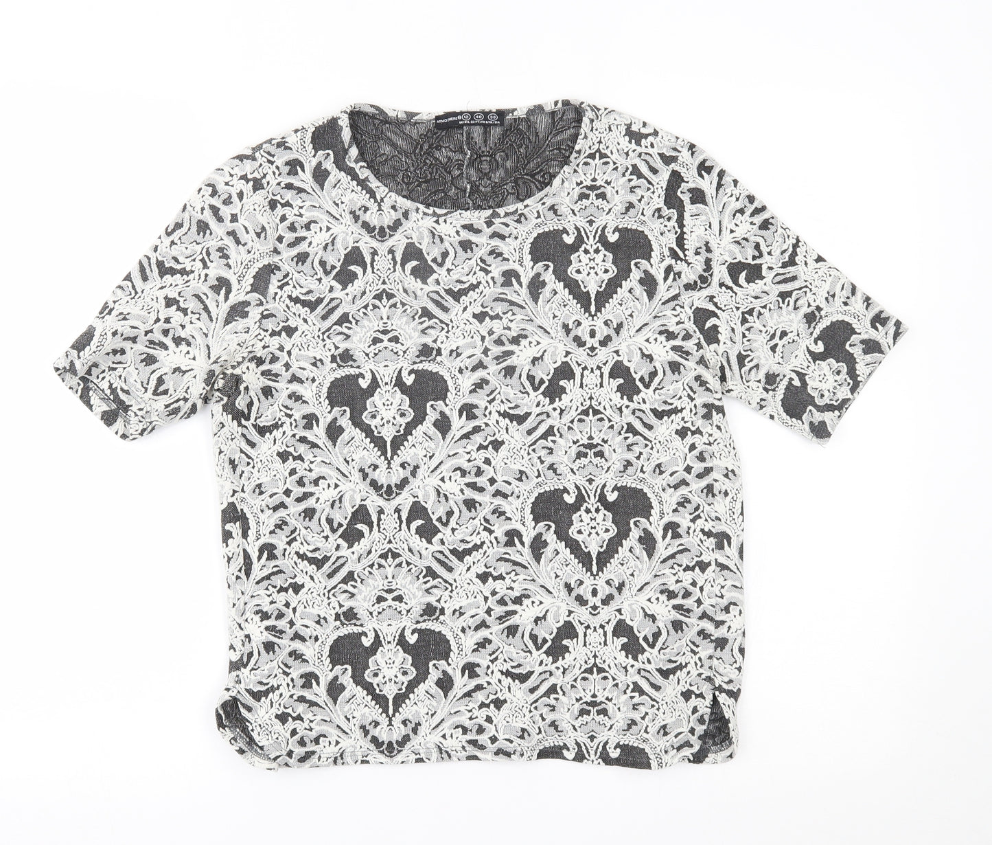 Atmosphere Womens White Floral  Basic Blouse Size 12  -