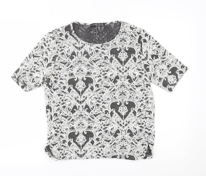 Atmosphere Womens White Floral  Basic Blouse Size 12  -