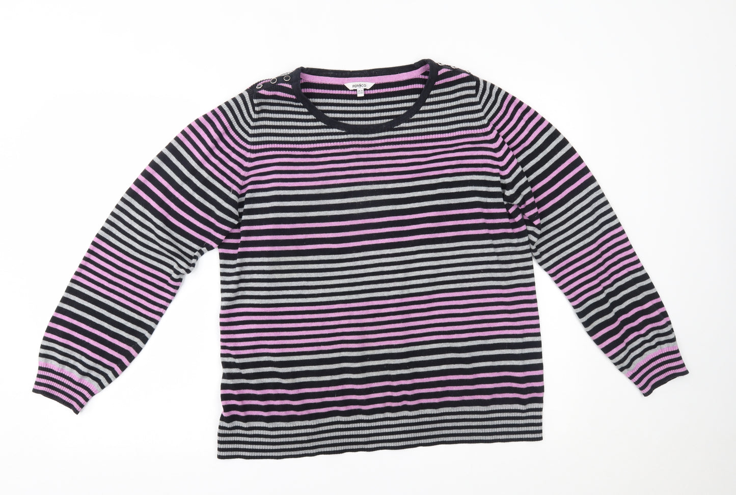 Pep&co Womens Pink Striped  Pullover Jumper Size 18