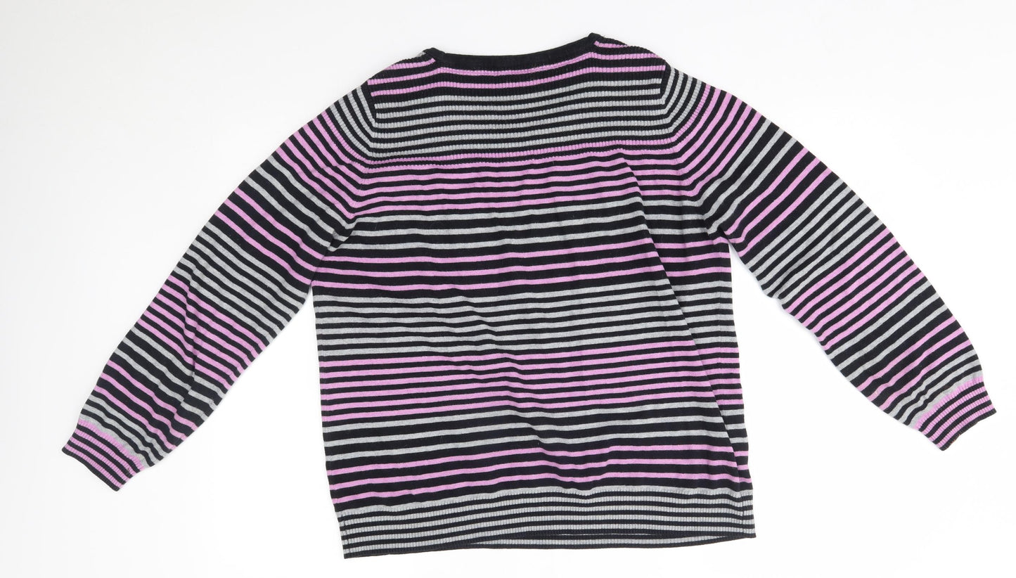Pep&co Womens Pink Striped  Pullover Jumper Size 18
