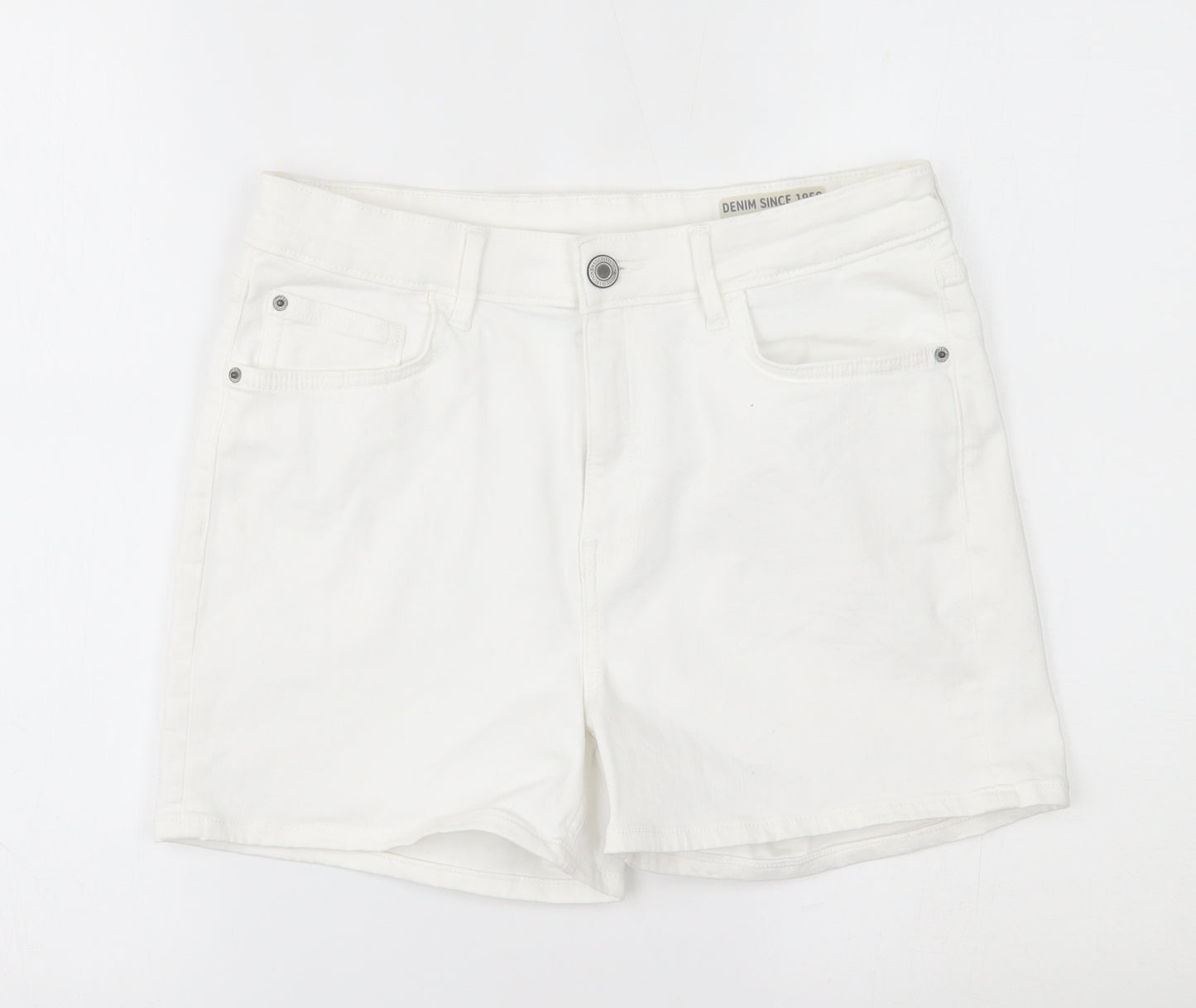 M&S Womens White   Mom Shorts Size 12