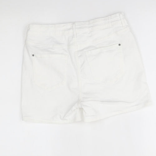 M&S Womens White   Mom Shorts Size 12