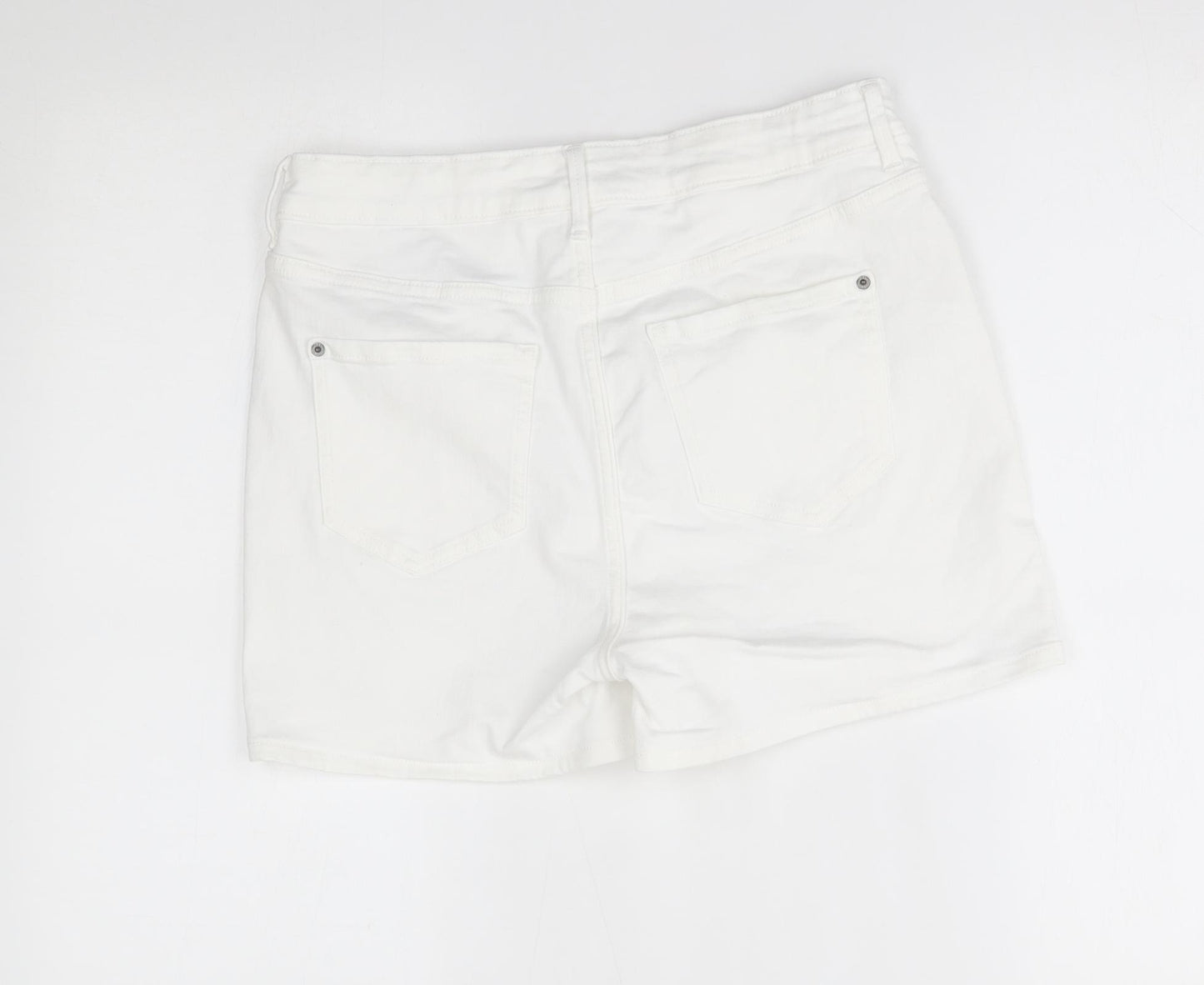 M&S Womens White   Mom Shorts Size 12