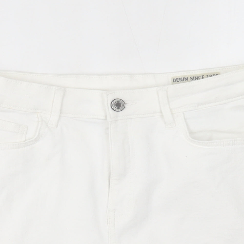 M&S Womens White   Mom Shorts Size 12