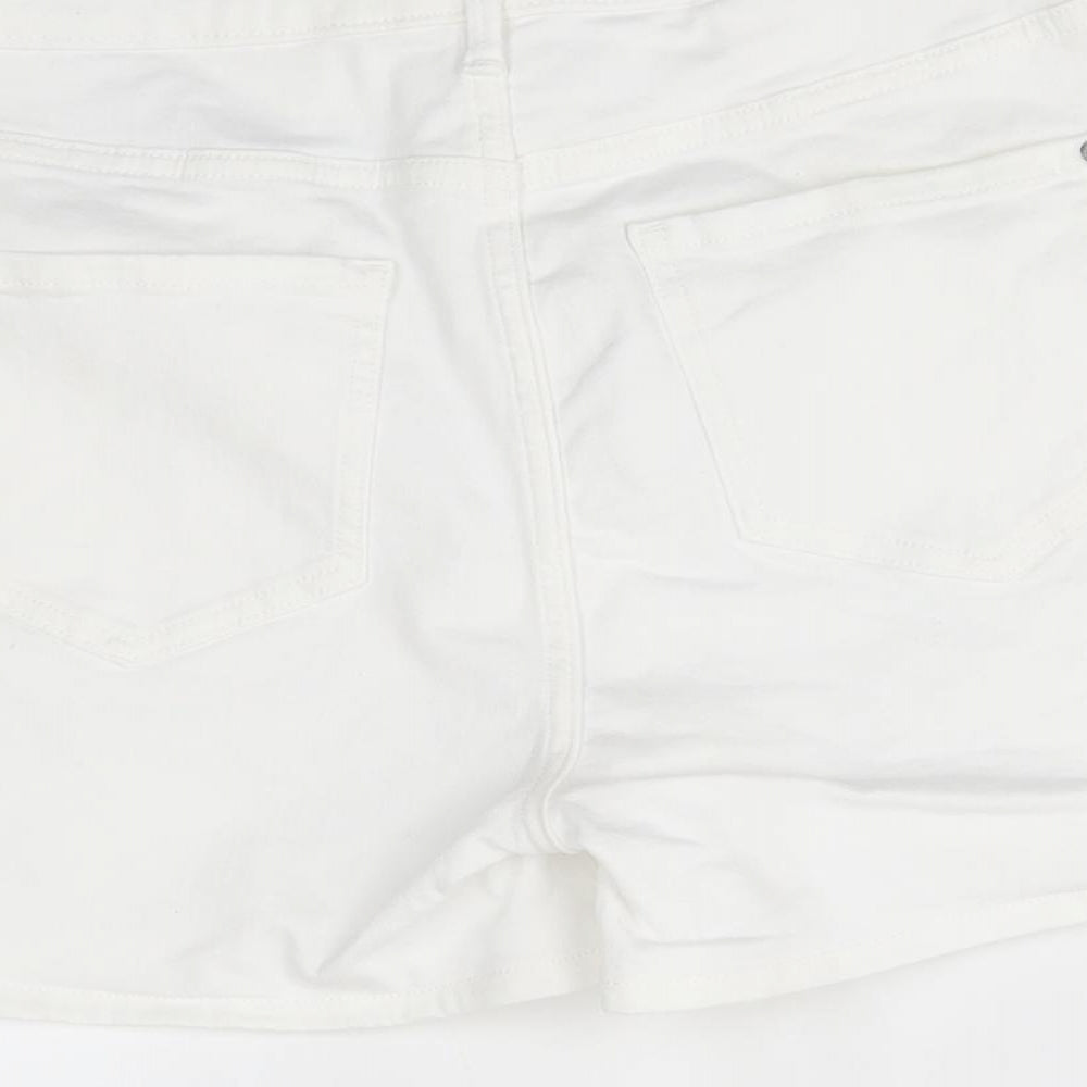 M&S Womens White   Mom Shorts Size 12