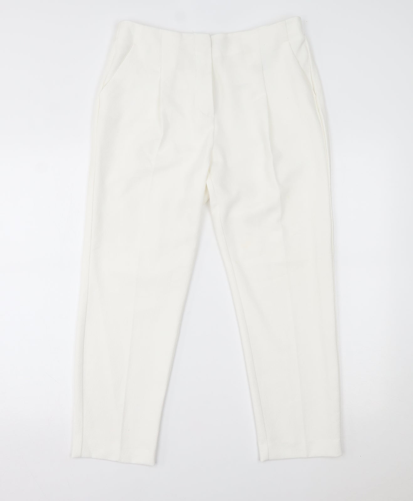 M&S Womens White   Trousers  Size 12 L24 in