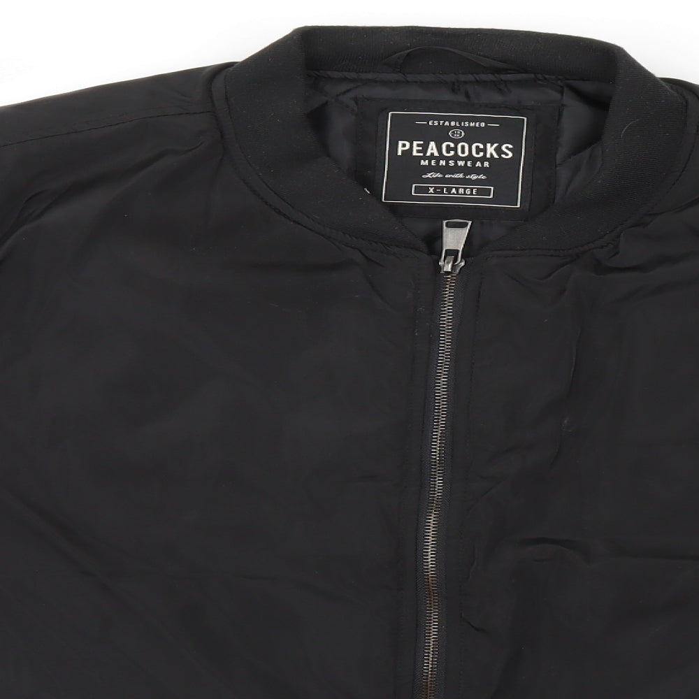 Peacocks Mens Black   Rain Coat Coat Size XL