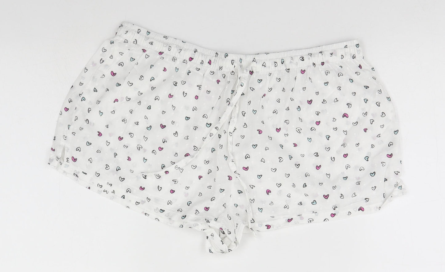 Boux Avenue Womens White Geometric  Utility Shorts Size 12 - Hearts