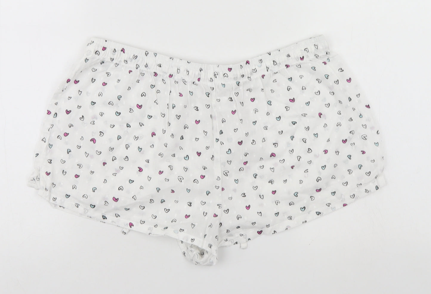 Boux Avenue Womens White Geometric  Utility Shorts Size 12 - Hearts