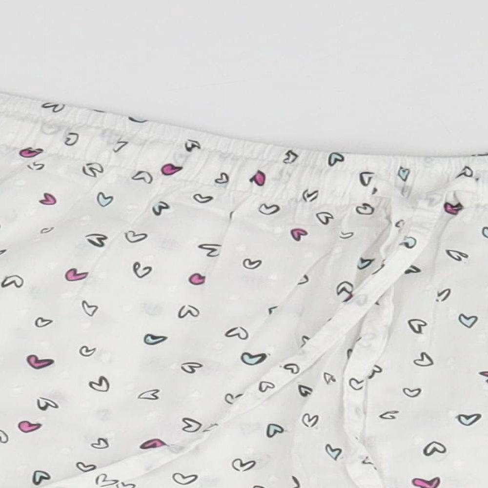 Boux Avenue Womens White Geometric  Utility Shorts Size 12 - Hearts