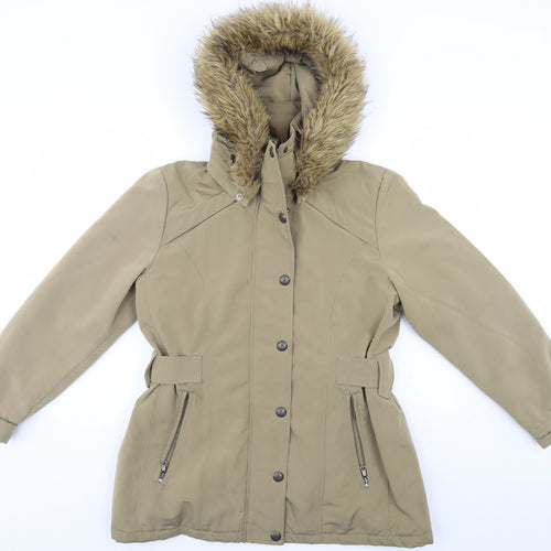 Big Chill Womens Beige   Rain Coat Coat Size M