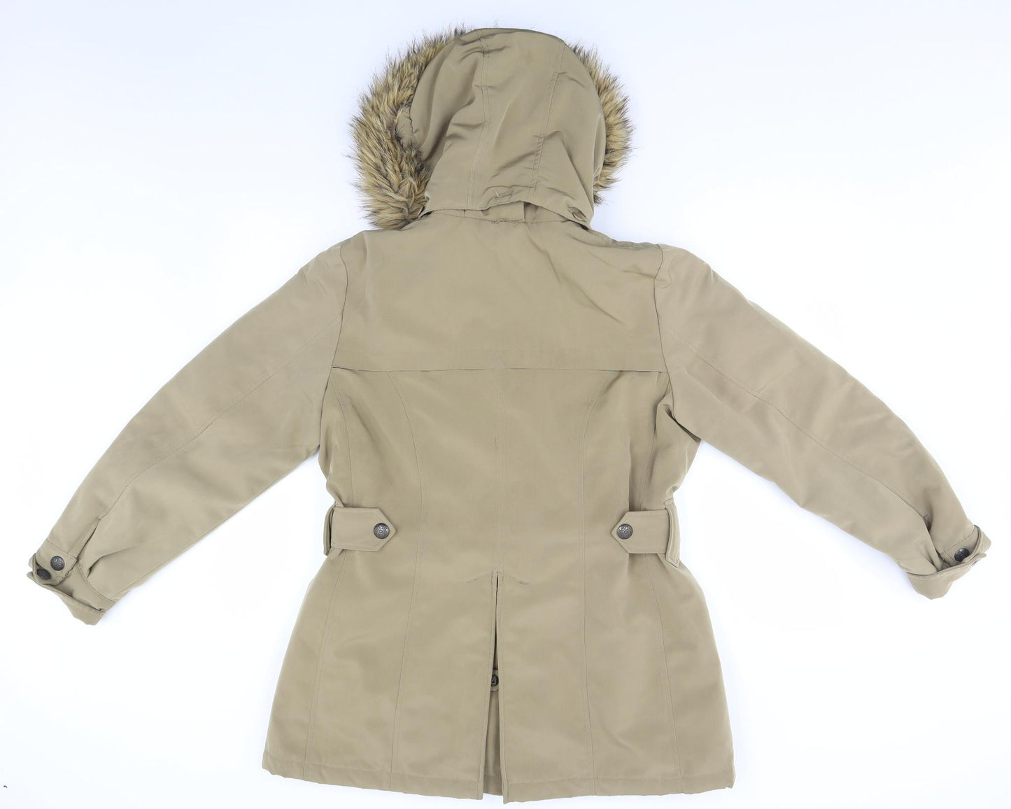 Big Chill Womens Beige   Rain Coat Coat Size M